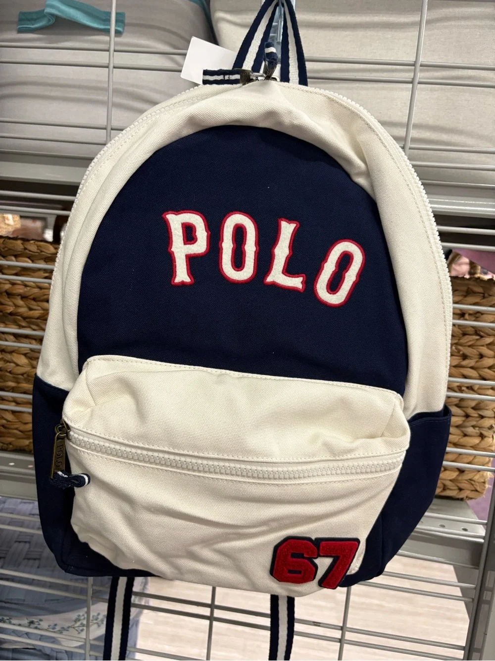 Polo Ralph Lauren Canvas Navy White Backpack Adults/Kids Laptop Sleeve